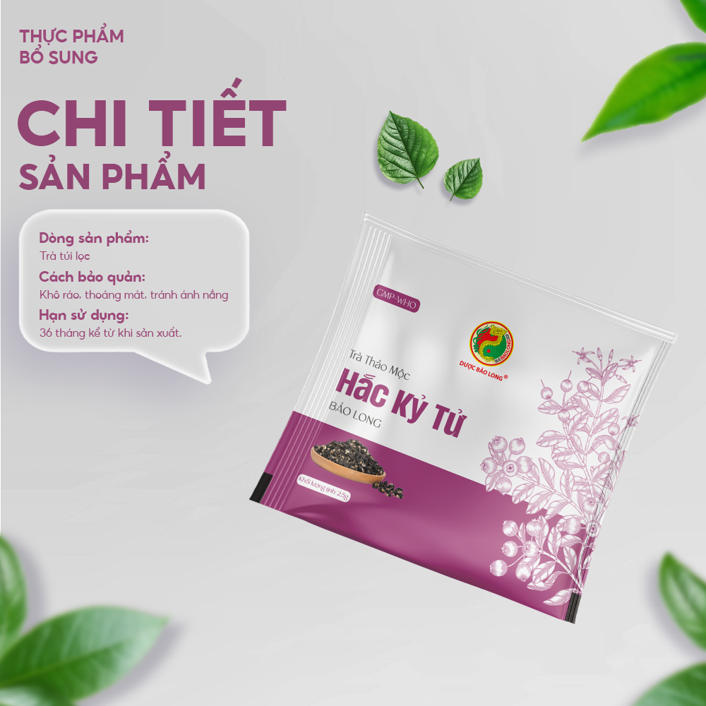 Trà Thảo Mộc Hắc Kỷ Tử - Bảo Long - Hàng Chính Hãng