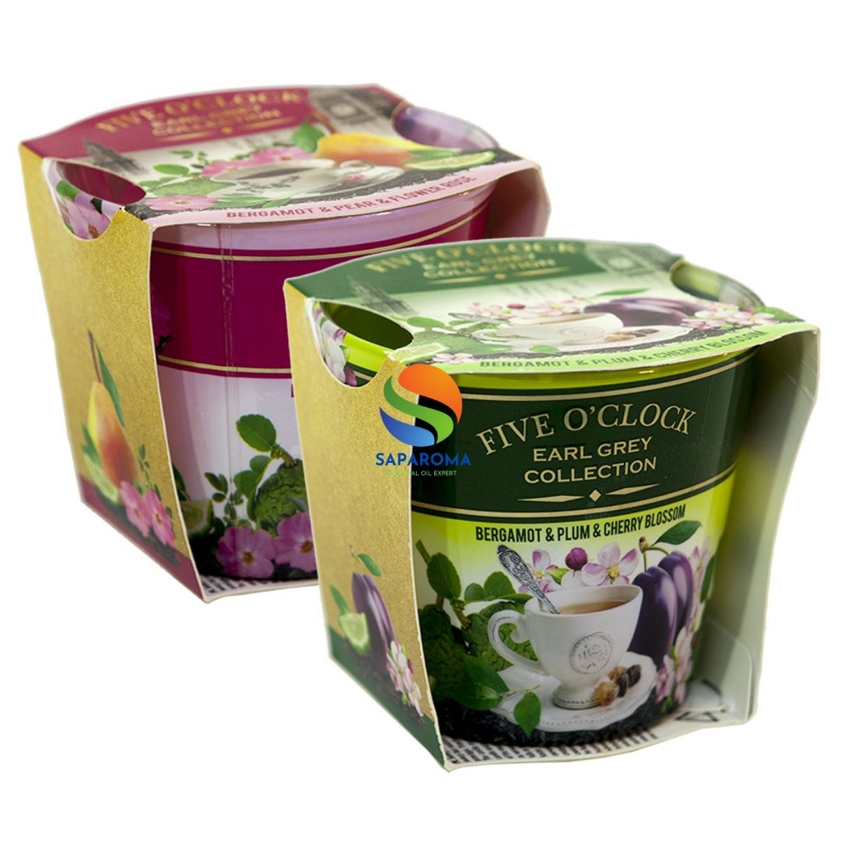 Combo 2 ly nến thơm tinh dầu Bartek Five O'clock 115g - hương trà cam, nến trang trí, thơm phòng, thư giãn, hỗ trợ khử mùi