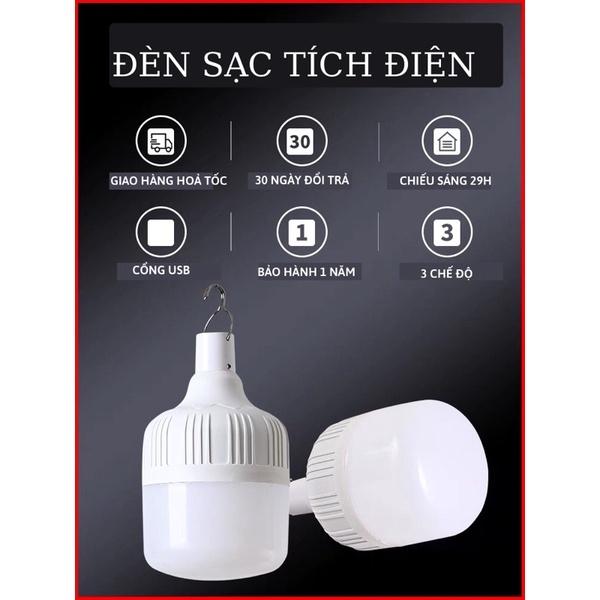 Bóng Đèn Tích Điện, bóng đèn led sạc tích điện siêu sáng đa năng 100W và 150W