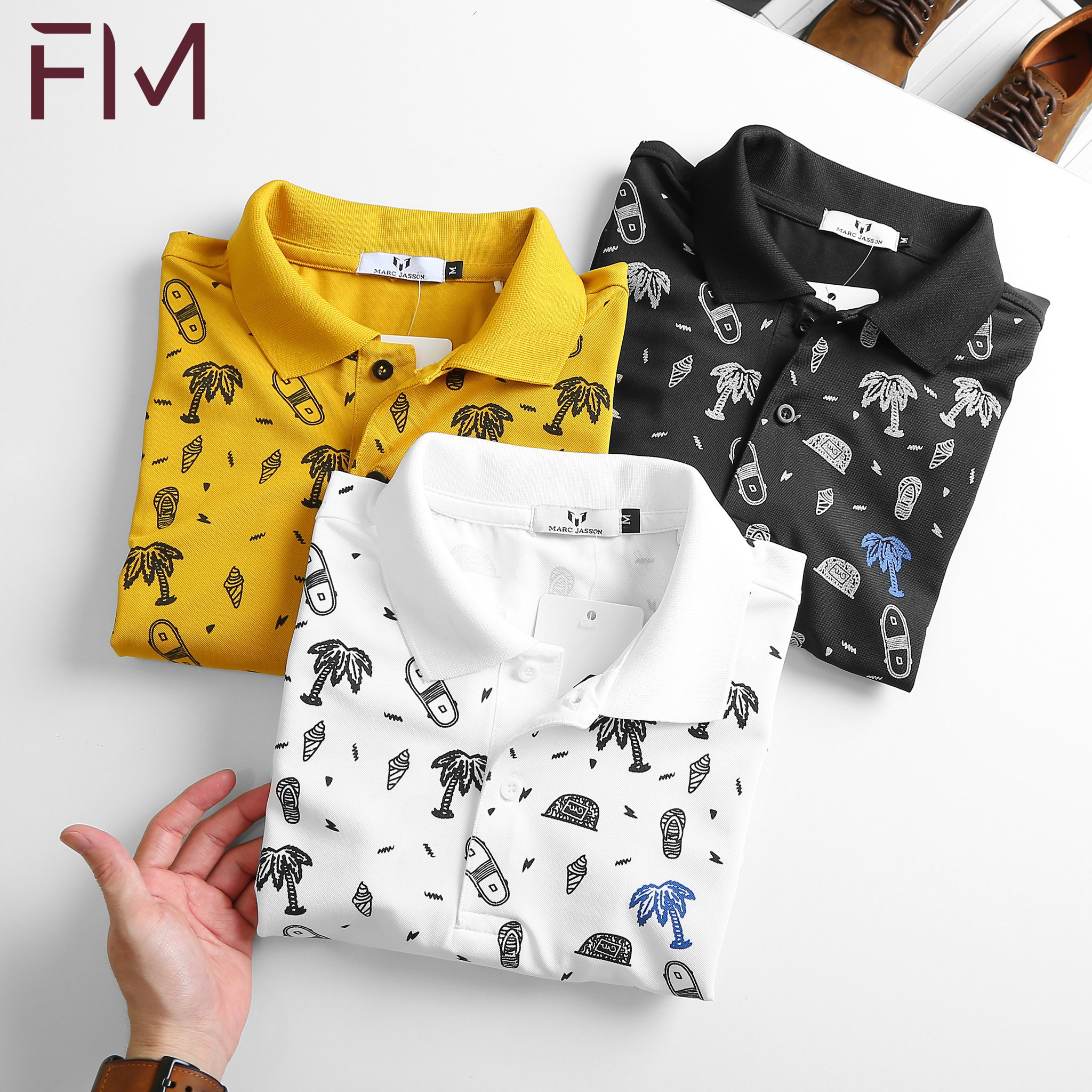 Áo polo nam, áo thun nam cổ bẻ Vacation họa tiết trẻ trung, thời trang, năng động - FORMEN SHOP- FMPS180