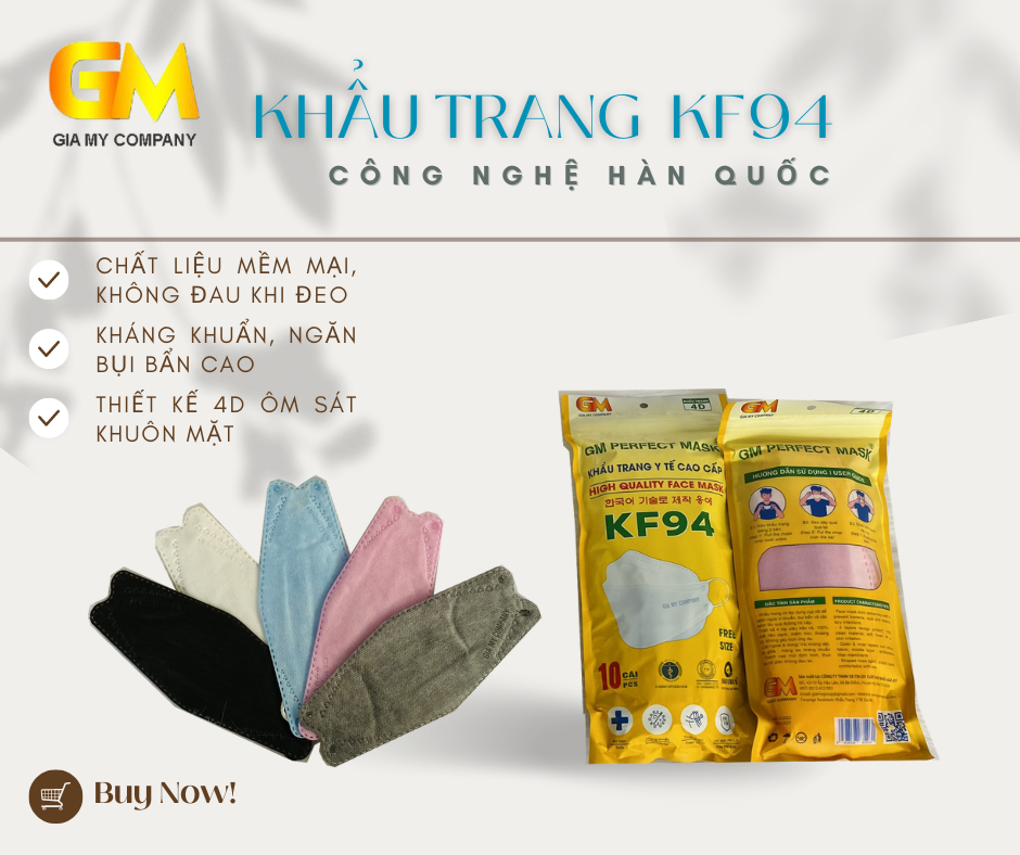 Khẩu trang KF94 Gia Mỹ bịch 10 cái 