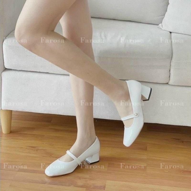 Giày tiểu thư Mary Jane FAROSA quai đính ngọc gót 3cm siêu xinh - TS89