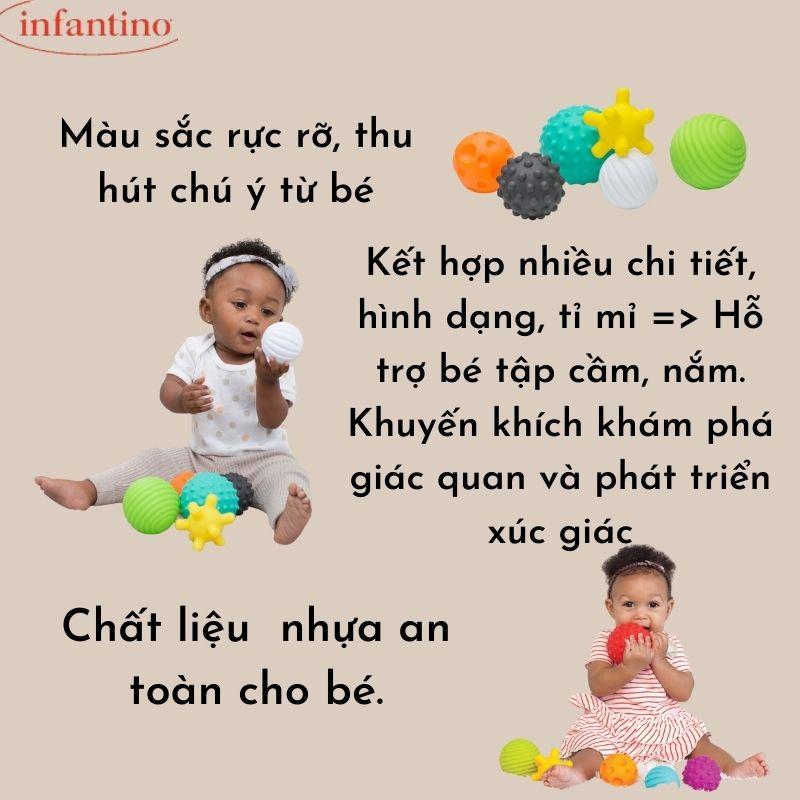 Set Đồ Chơi 6 Trái Bóng INFANTINO Dành Cho Bé Giúp Phát Triển Giác Quan Và Kỹ Năng Của Trẻ