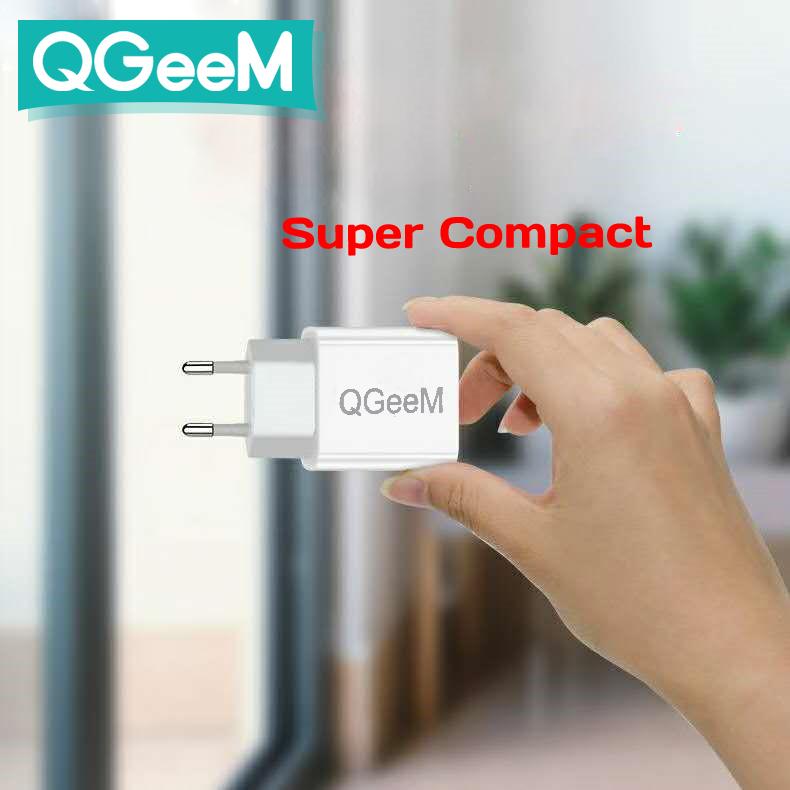 Adapter Sạc 1 Cổng USB Type-C 20W QGeeM cho iPhone 12/12 Pro Max/12 Mini, 11 Pro Max/SE/XS/XR/8, iPad Pro, Pixel 3/4/5, Galaxy S10+/S10/S9, LG-White-Hàng chính hãng