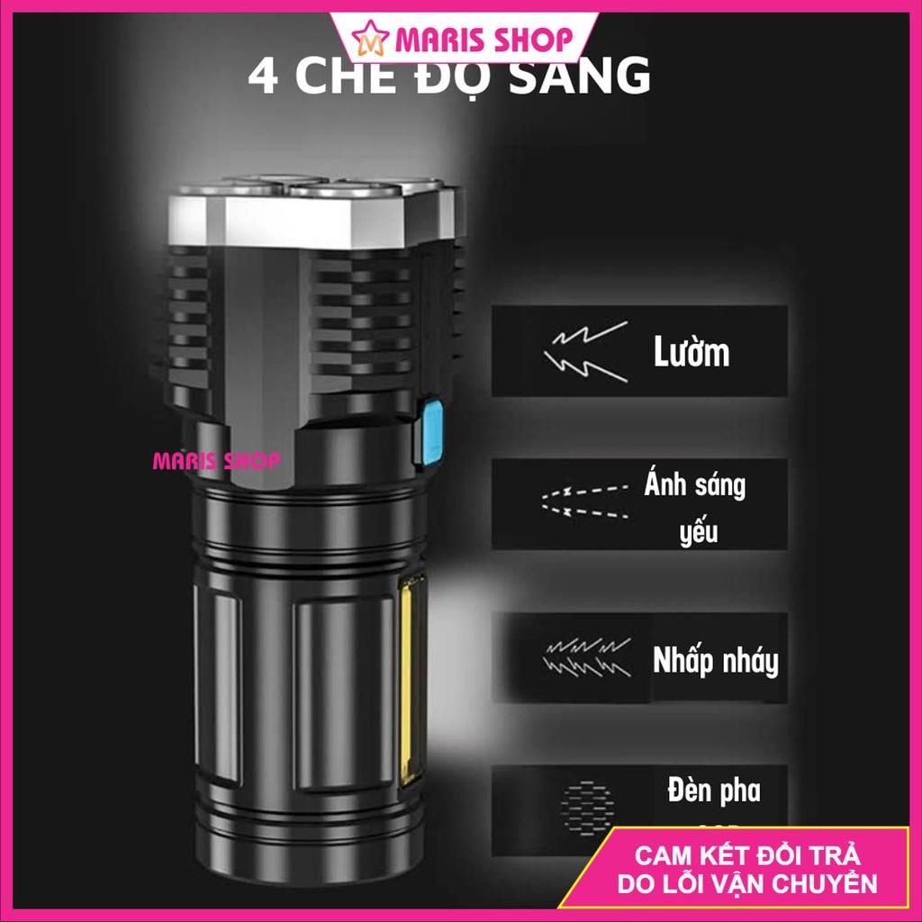 Đèn PIN LED siêu sáng cầm tay mini sử dụng PIN sạc cao cấp đi cắm trại, dã ngoại, leo núi.