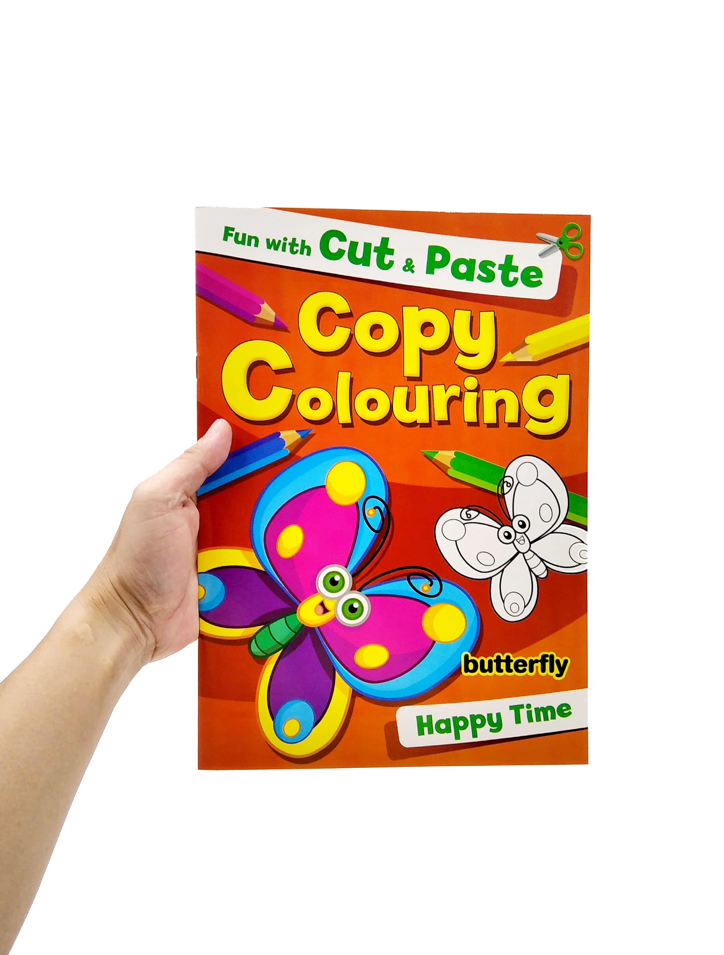 Fun With Cut &amp; Paste Copy Colouring: Butterfly Happy Time