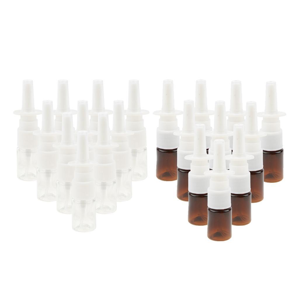 40 Pieces 5ml Plastic Nasal Spray Bottles Fine Mist Sprayer Pump Clear