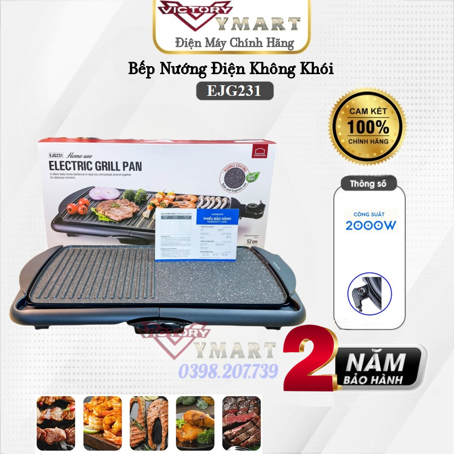 Bếp Nướng Điện Lock&Amp;Lock Electric Grill Ejg231 2000W - Hàng Chính Hãng