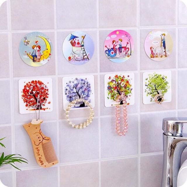 Combo 100 móc dính tường siêu chắc họa tiết 3D