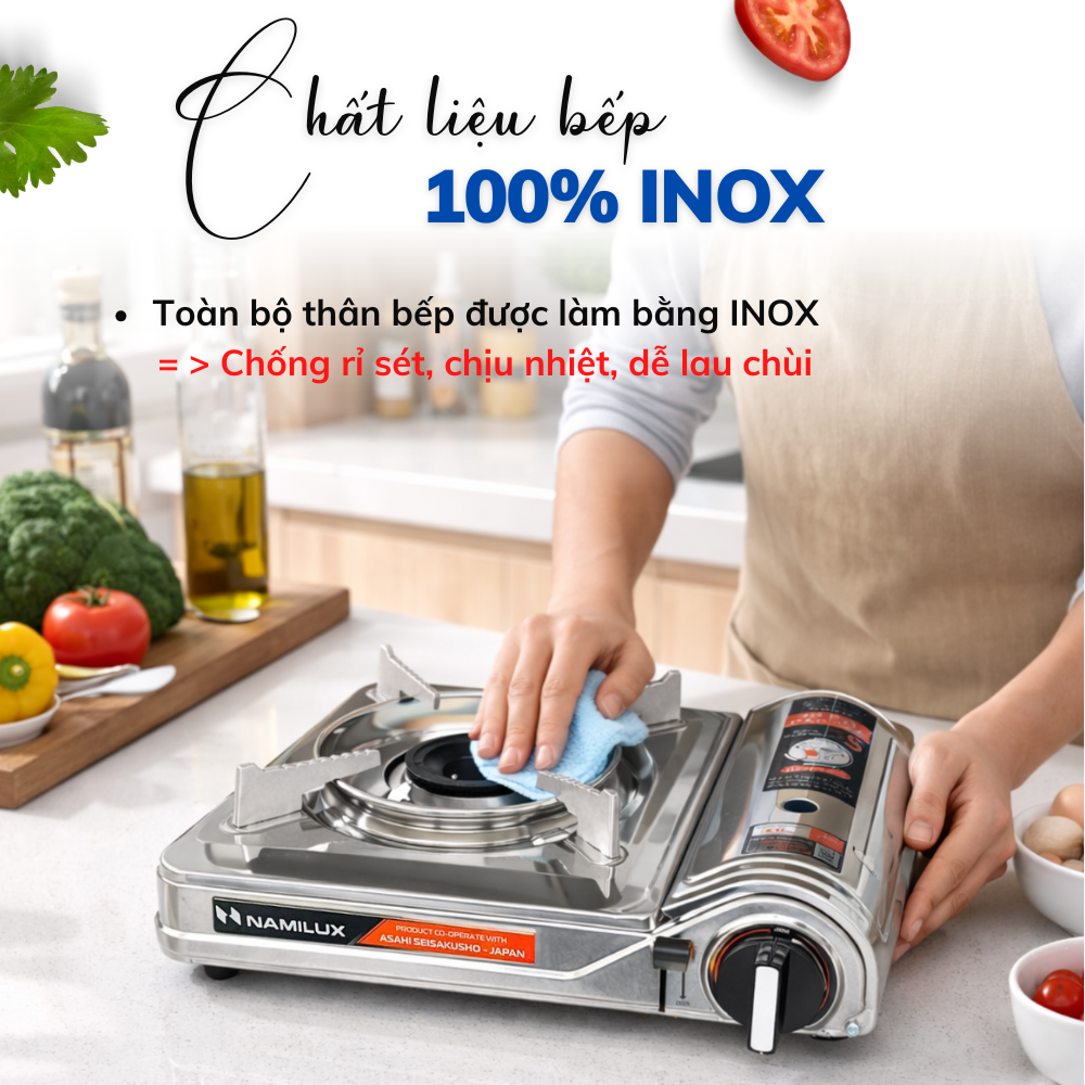 Bếp Gas Mini Cao Cấp Ngắt Gas An Toàn 2S │Giải Pháp Chống Nổ Lon Gas│Công Suất 2.6 Kw (2.200 kcal/giờ)│Hàng Chính Hãng