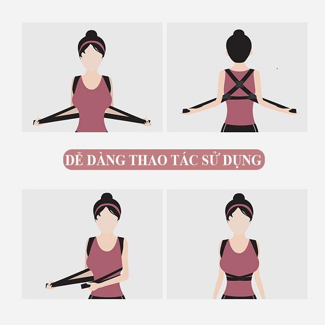 Đai Chống Gù Lưng Nâng Ngực Cho Nữ Cao Cấp Cho Người Lớn Và Trẻ Em Chất Liệu Thun Co Giãn Thoáng Mát Có Bảo Hành