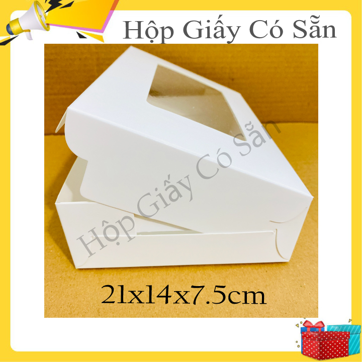 Hộp giấy trắng size 21x14x7.5cm combo 10 hộp