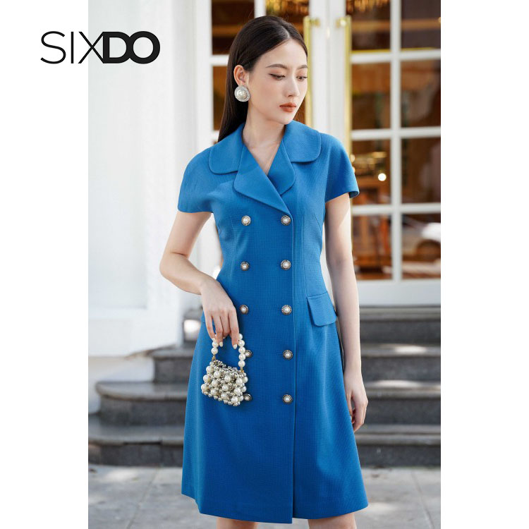 Đầm phối cúc thời trang nữ SIXDO