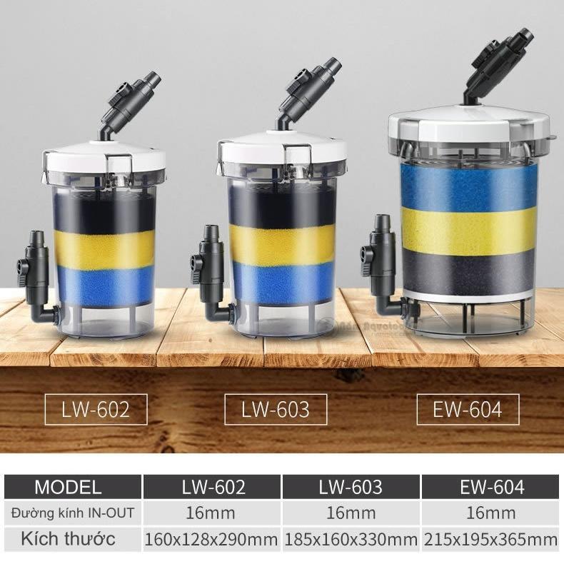 Lọc Phụ Sunsun HW 604, EW 604 - lọc phụ 604 vỏ trong suốt và vỏ trắng đục - Phụ kiện thủy sinh - shopleo