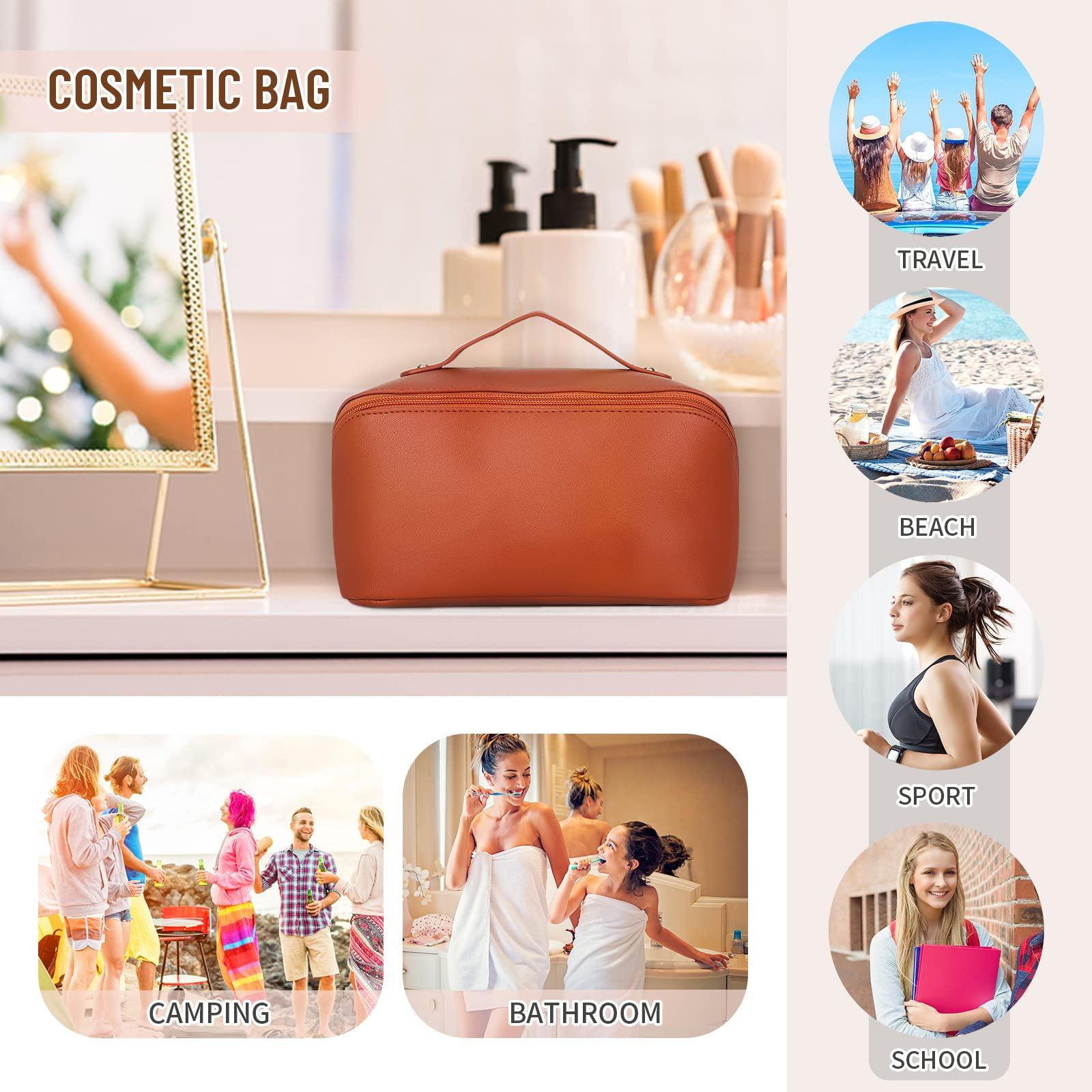 Túi mỹ phẩm công suất lớn Túi trang điểm di động Túi trang điểm không thấm nước đa chức năng Mùa thu Bút chì Túi trang điểm với khóa kéo bằng vàng cho phụ nữ