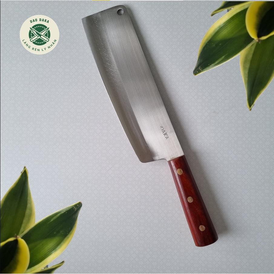 Dao thái chặt thép Nhật trắng không gỉ - Chuôi gỗ