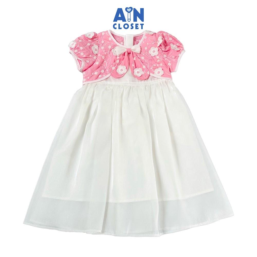 Hình ảnh Đầm bé gái họa tiết Tuyết Mai Hồng Trắng cotton - AICDBGZ0EBLS - AIN Closet