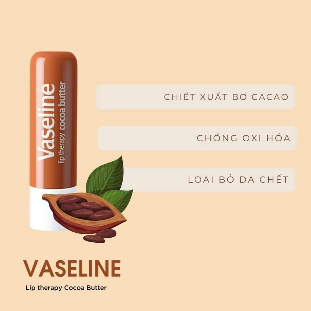 Vaseline Sáp Dưỡng Môi Bơ Cacao