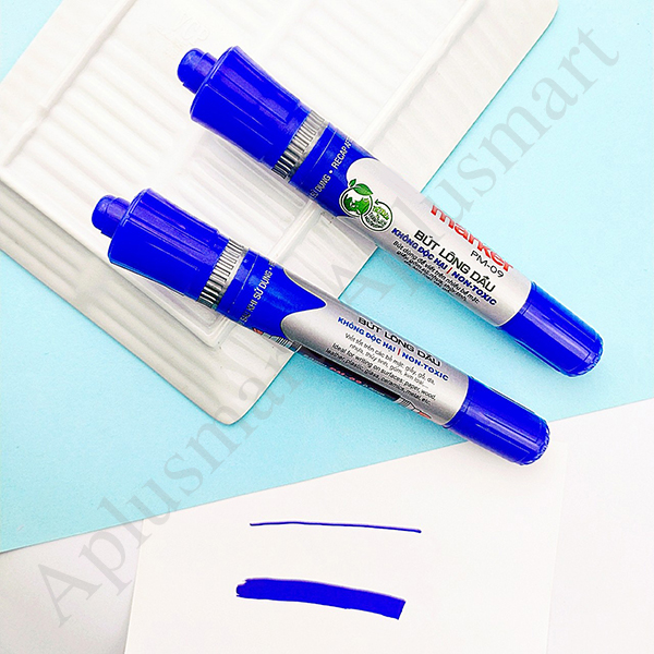 Viết lông dầu không xóa được màu đen viết bảng 2 đầu to nhỏ học sinh tiện lợi