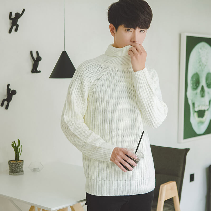 Áo dệt kim/Áo len thanh niên, dài tay, dày dặn, chui đầu, ôm sát, thời trang, phong cách Hàn Quốc TA119