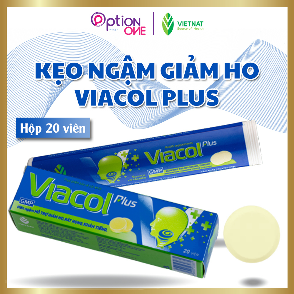 Kẹo ngậm Viacol Plus Vietnat giảm ho đau họng - tuýp 20 viên