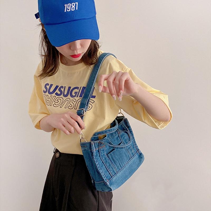 Phụ Nữ Cô Gái Nhỏ Denim Túi Cầm Tay Đeo Vai Messenger Đeo Chéo Nữ-Mùa Hè Túi Ví