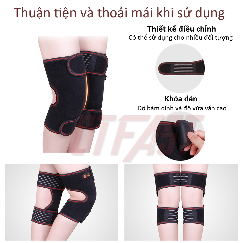 Máy massage đầu gối không dây thông minh CTFAST: Công nghệ mát xa rung kết hợp nhiệt hồng ngoại, hỗ trợ điều trị đau khớp gối, pin sạc 6000mAh, chất liệu dễ dàng vệ sinh