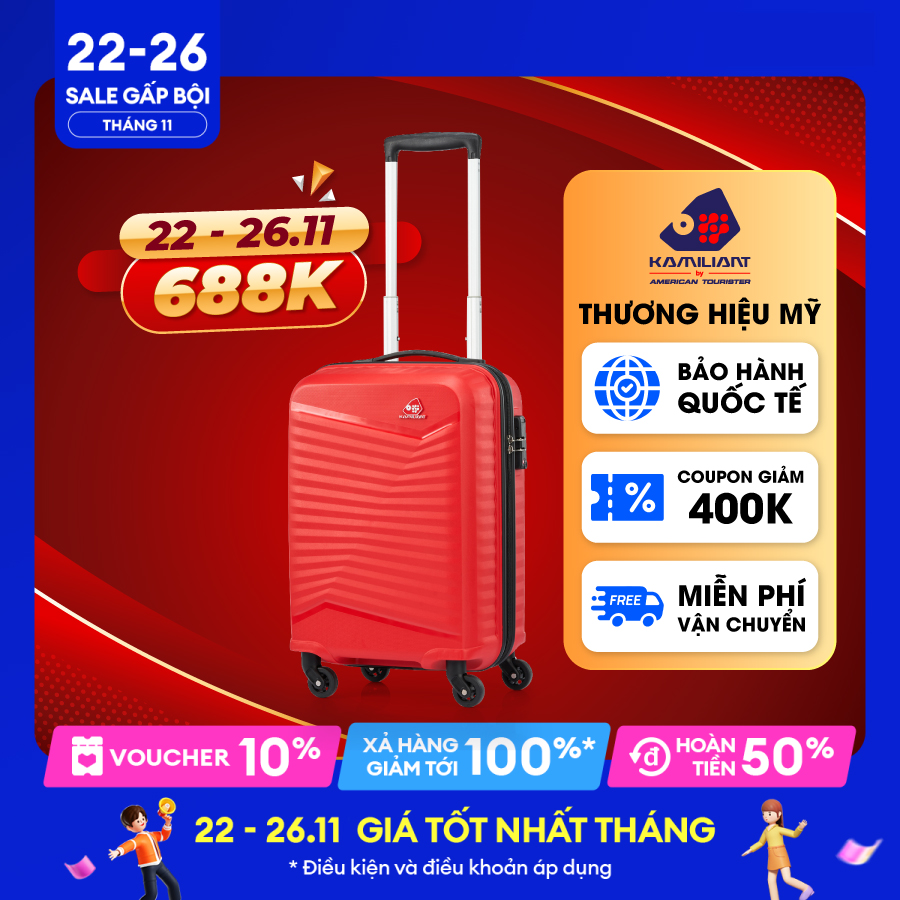 [ TIKI TRỢ GIÁ ]Vali kéo Rock-Lite KAMILIANT BY AMERICAN TOURISTER - MỸ : Thương hiệu Chính Hãng , bảo hành quốc tế trên 118 quốc gia