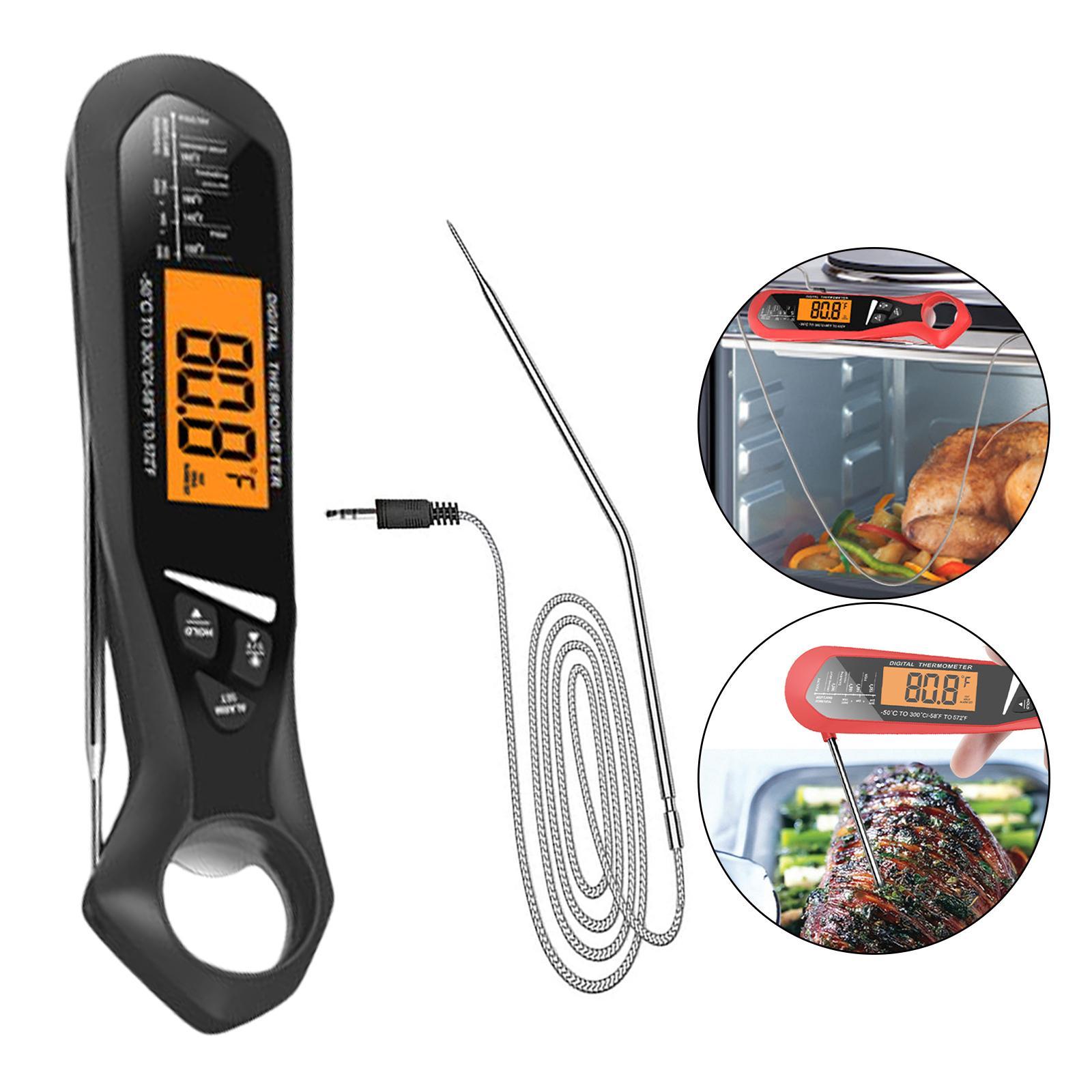 Meat Thermometer Calibration and Foldable Probe Dual Probe Design Food Thermometer for Meat BBQ