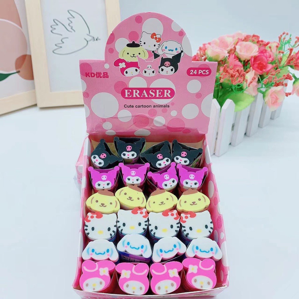 Gôm tẩy bút chì hình Sanrio Kuromi Pudding Dog đáng yêu