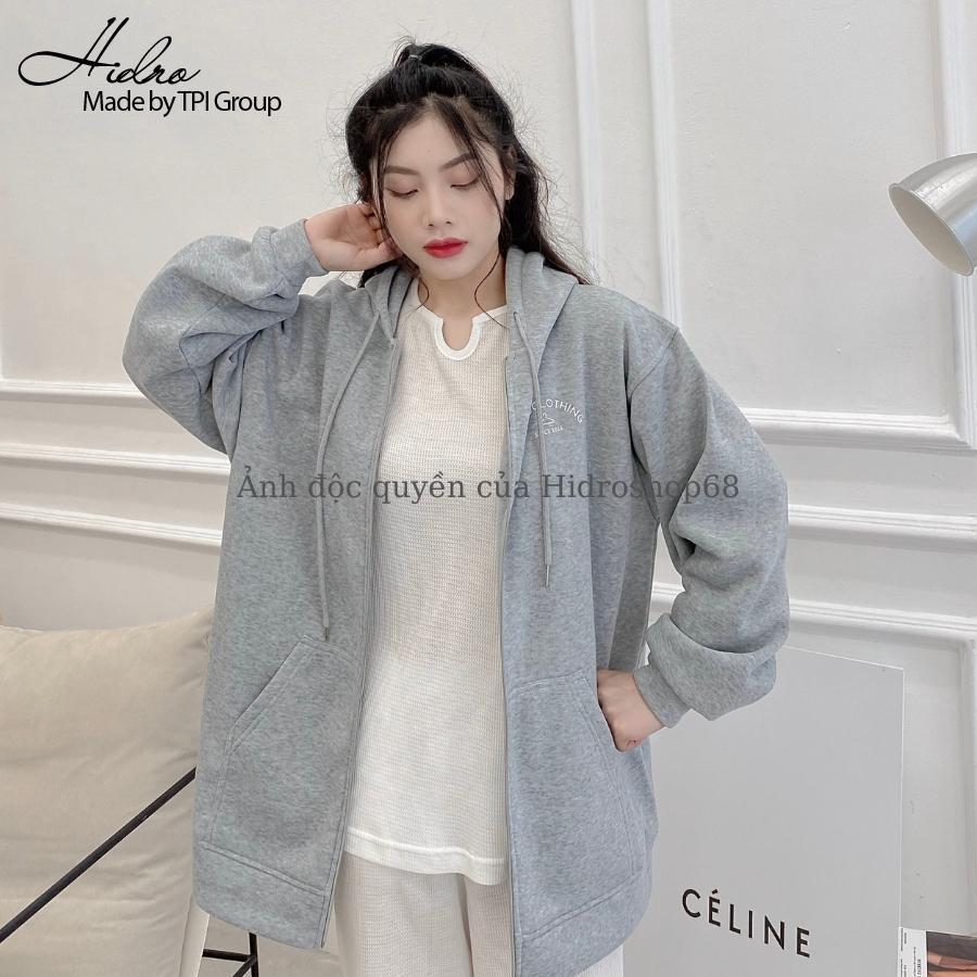 Áo Khoác Hoodie Nỉ Bông Unisex Nam Nữ Khóa Zip In Chữ Form Rộng Ulzzang