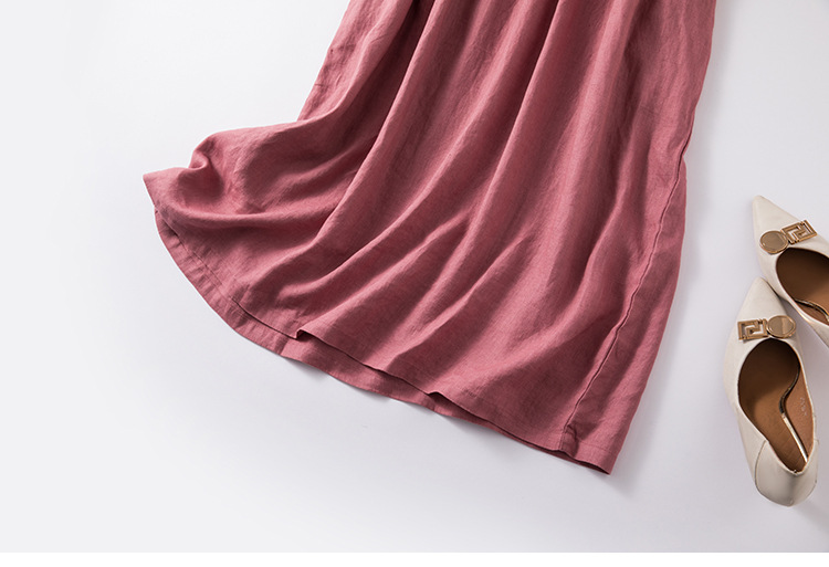 Đầm Linen Nữ Form Suông Cổ Sơ Mi Tay Ngắn Chất Linen Mềm, Trẻ Trung Nhiều Màu Mẫu Mới Mùa Xuân Đũi Việt