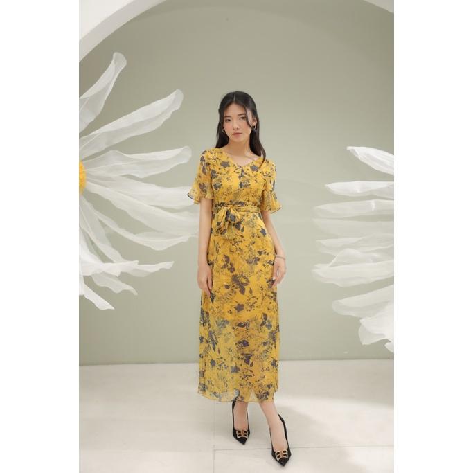 Đầm maxi buộc nơ sau lưng thắt nơ 2 kiểu chất liệu voan lụa mềm mịn, may hai lớp CLARA MARE Stylized Maxi Dress DRE4019