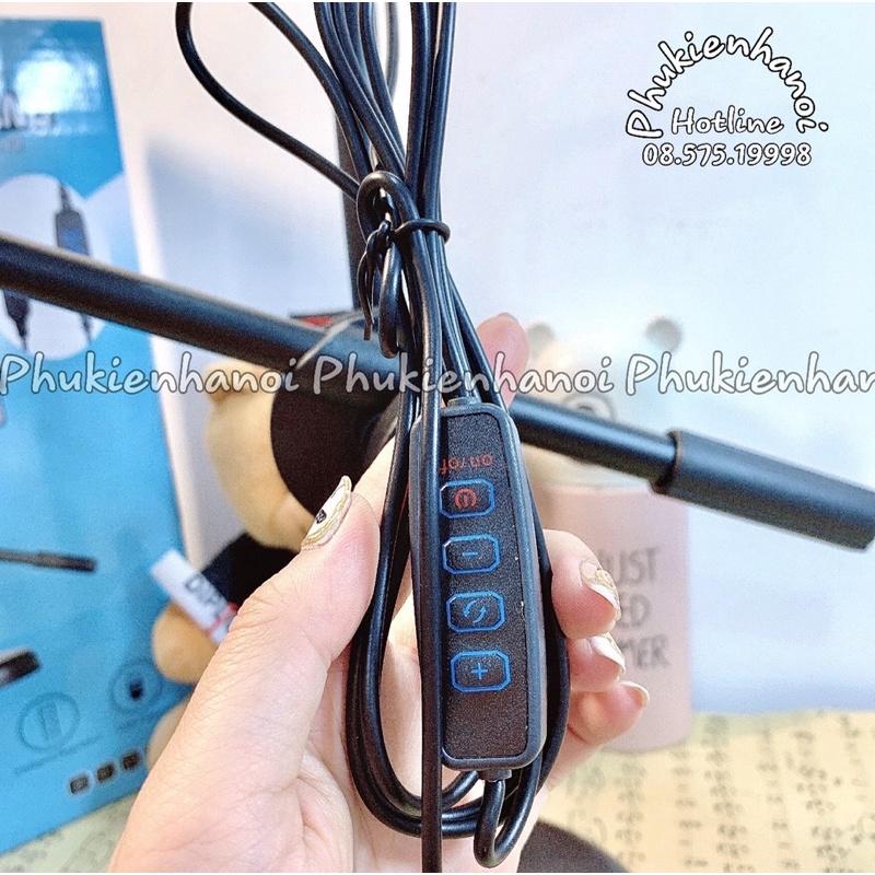 Đèn LiveStream 4in1 Có Chân Đỡ Micro Kẹp Hai Điện Thoại - Livestream Đa Năng Có Đèn Led