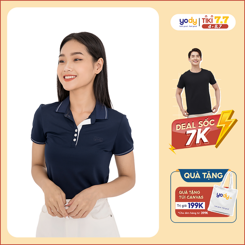 Áo Thun Polo Nữ YODY Chất Liệu Coolmax Lacoste Mền Mịn Và Thấm Hút Tốt - APN3516