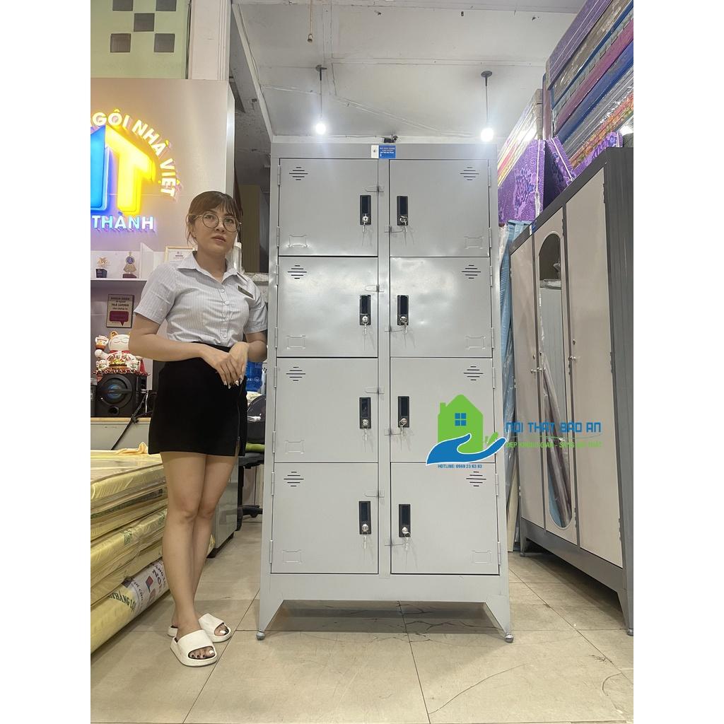 Tủ hồ sơ sắt tủ locker 8 cửa văn phòng có khóa an toàn - Nội Thất Bảo An