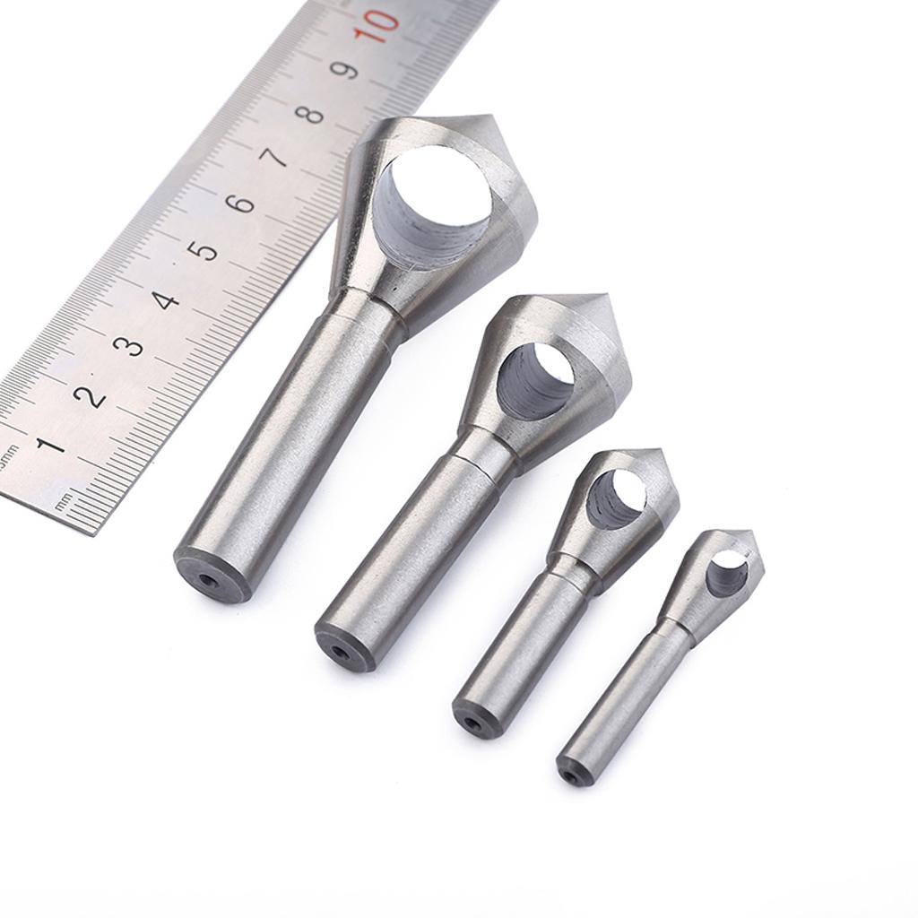 Set of4Pcs Hss Steel Countersink Drill Bit Wood Chamfering Device Drill Bits