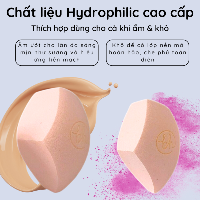 Mút Trang Điểm Đánh Nền Nhiều Mặt BH COSMETICS Sponge Set