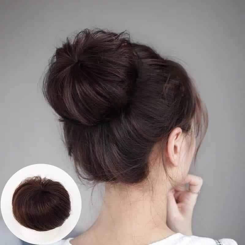 Búi tóc giả xoăn xinh xắn nhiều màu tùy chọn cho nữ