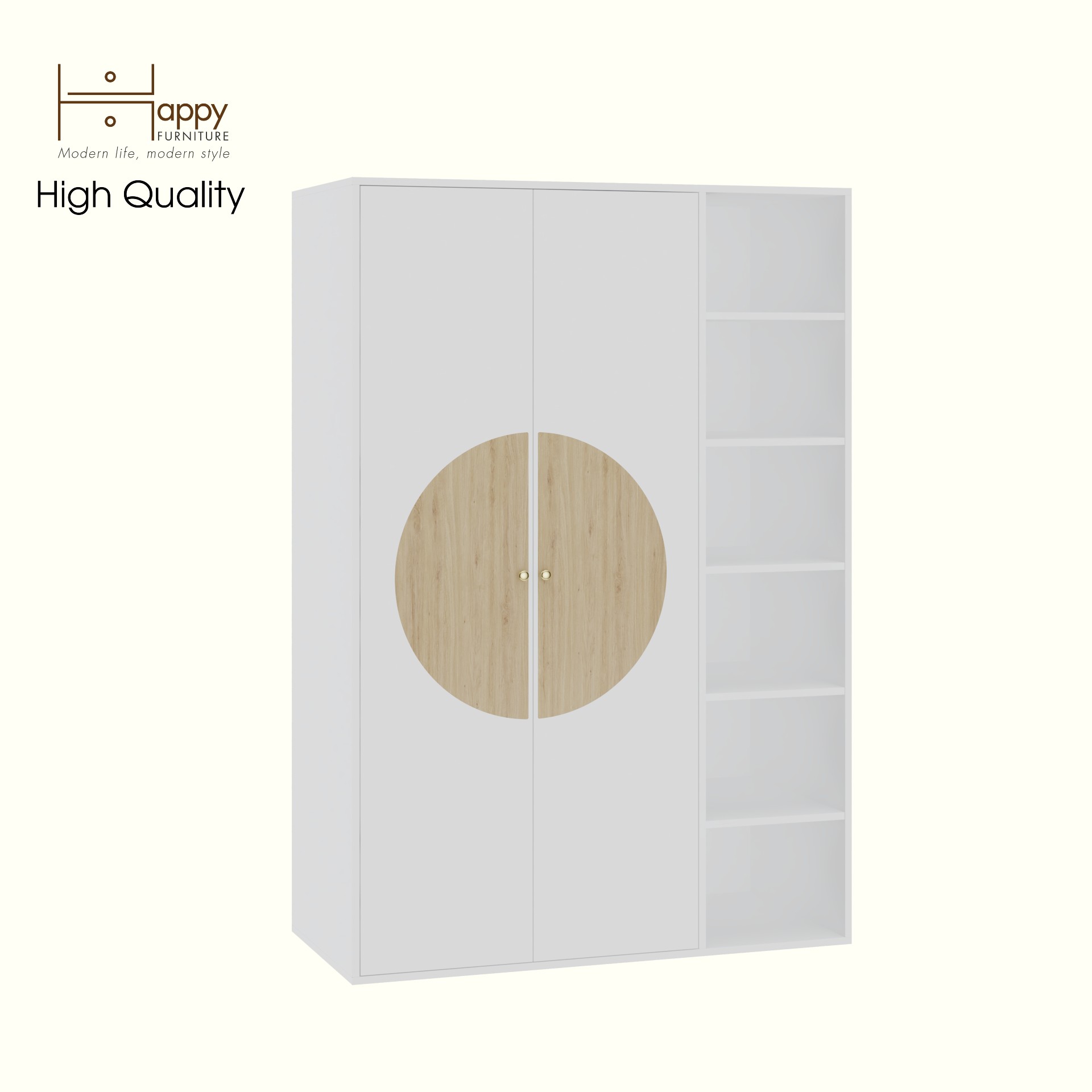 [Happy Home Furniture] BANA, Tủ quần áo 2 cánh mở, 120cm x 56cm x 176cm ( DxRxC), TCM_127