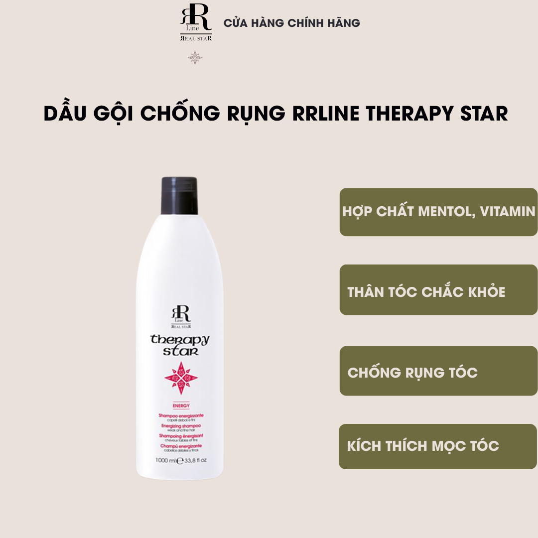 Dầu gội chống rụng, kích mọc tóc và làm sạch nang tóc RRline Therapy Star Energy Shampoo 1000ml