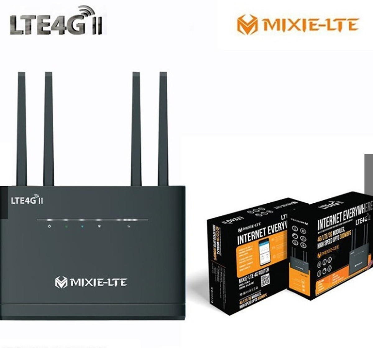 Phát wifi từ sim 4G MIXIE LTE4G hỗ trợ 32 user phát sóng cực xa - nguồn trực tiếp 12V (Đen) HÀNG NHẬP KHẨU