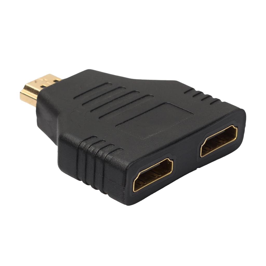 1080P HDMI Male to 2 HDMI Female 1 in 2 out Splitter Cable Adapter Converter, Black