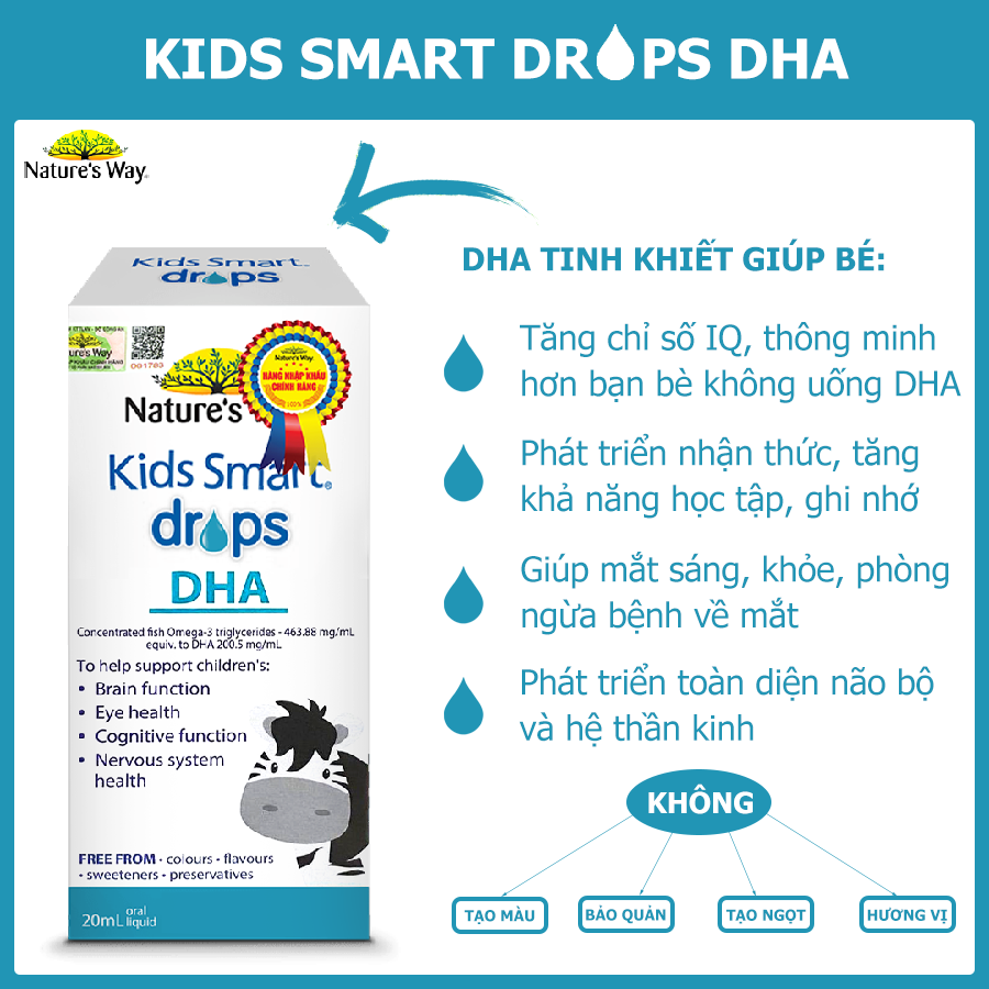 Kids smart drops dha - siro bổ sung dha dạng nước