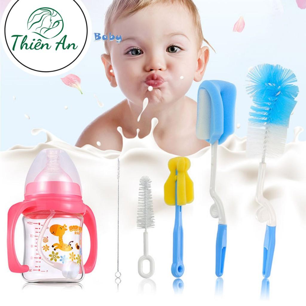 Bộ cọ bình sữa 4 chi tiết, cọ rửa bình sữa nhanh chóng, tiện dụng
