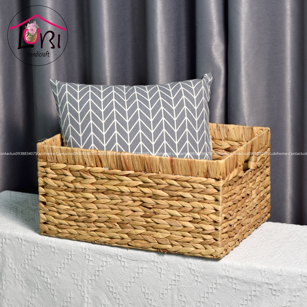 Lubihandicraft - Sọt đựng đồ đan lục bình miệng bo đôi - đơn giản, xinh xắn