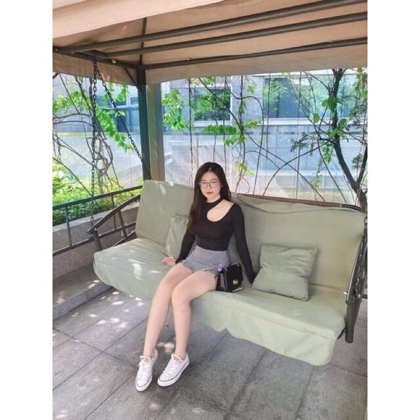 Áo croptop nữ tay dài khoét vai có 3 màu freesize
