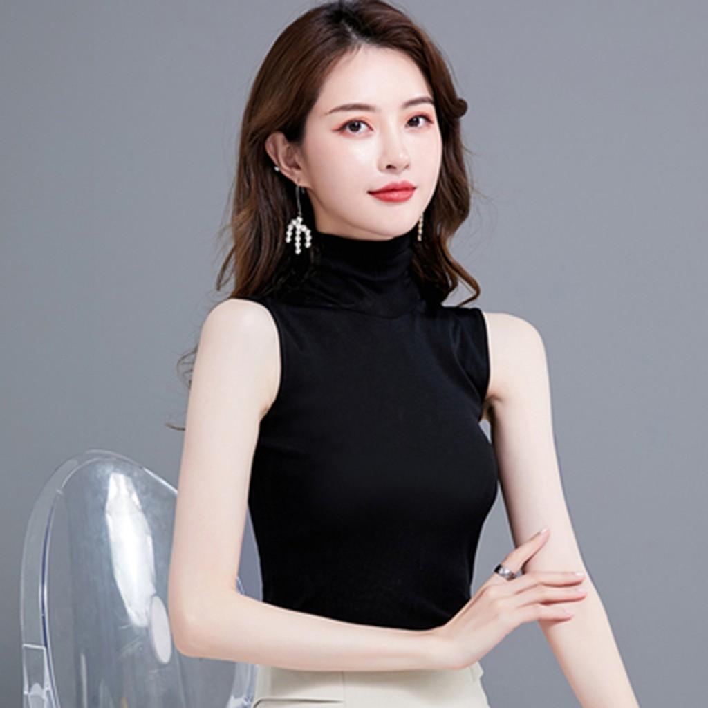 Áo cổ lọ nữ KING cổ cao nữ , chất cotton cao cấp T15