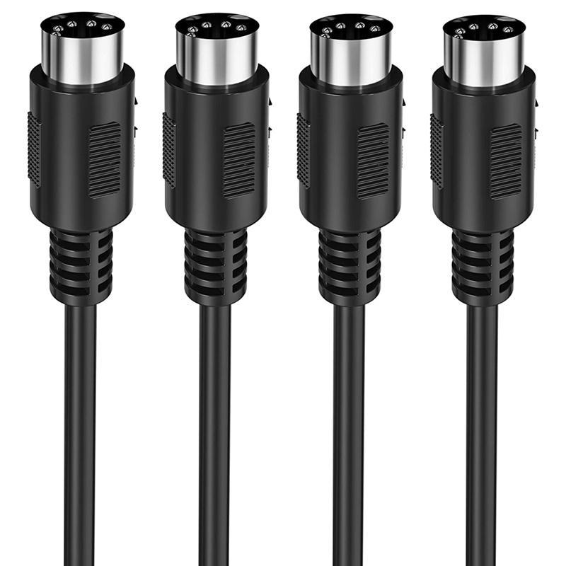 Set 2 Dây Cáp MIDI 5-Pin DIN 3-Feet Male Sang Male 5-Pin Cho Bàn Phím MIDI, Bàn Phím Synth ,Rack Synth