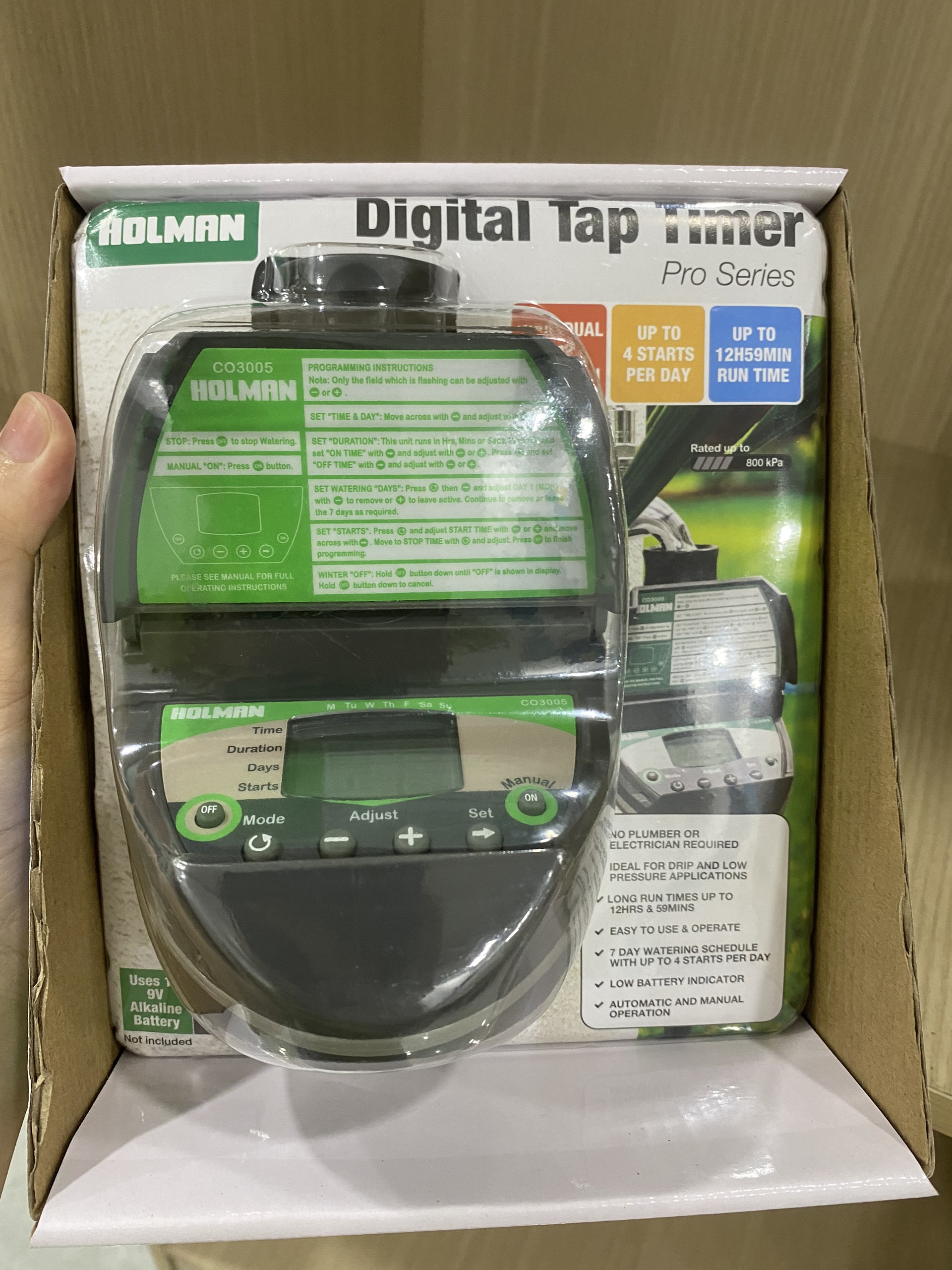 Bộ hẹn giờ tưới cây tự động digital – CO3005 Holman – Úc